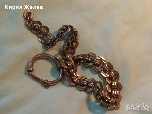 Старинен ДЕБЕЛО ПОЗЛАТЕН МЕДЕН КЮСТЕК За ДЖОБЕН ЧАСОВНИК с МАРКИРАНА ПОЗЛАТА DOUBLE ДУБЛЕ 31853, снимка 4 - Антикварни и старинни предмети - 47111721