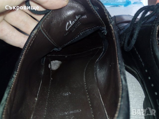 Официални мъжки кожени обувки Clarks Cushion Cell, снимка 4 - Официални обувки - 37220073