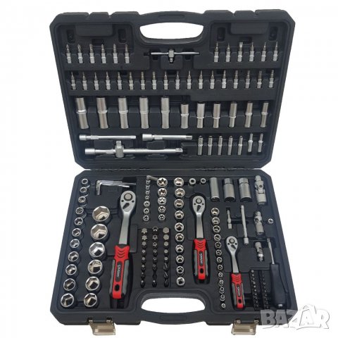 НОВ УСИЛЕН МОДЕЛ Немски куфар с инструменти 172ч Stahl Mayer Гедоре с 3бр тресчотка, снимка 2 - Гедорета - 33674174