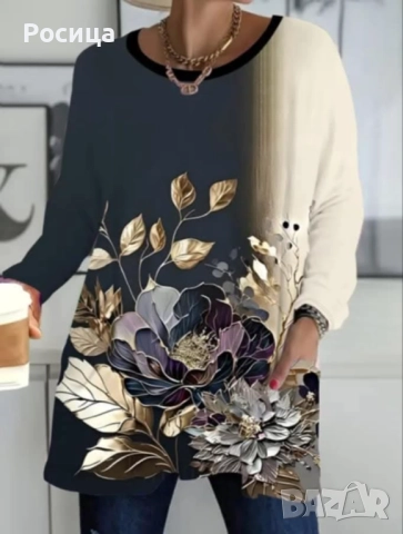 Дамска туника с дълъг ръкав размер 5ХЛ нова има разтегливост.