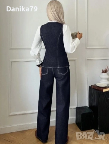 Дамски дънков костюм, снимка 2 - Костюми - 53485645