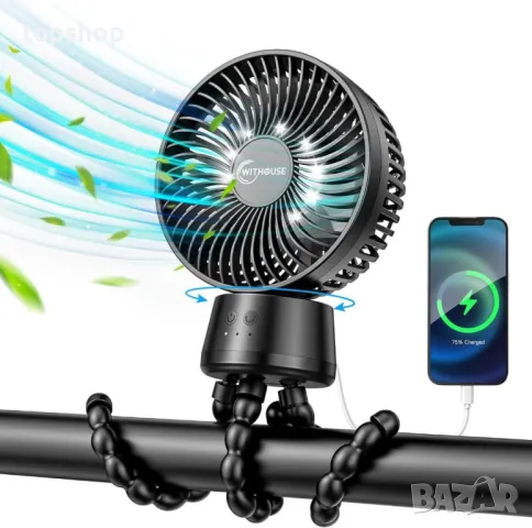 Преносим персонален USB мини вентилатор с акумулаторна батерия с LED светлини Power Bank, снимка 5 - Вентилатори - 50314627