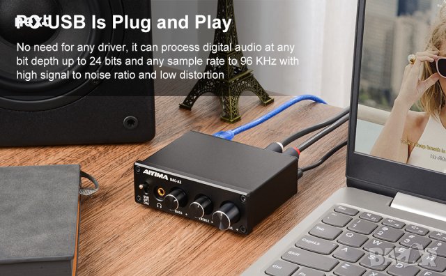 AIYIMA DAC A2 , мини ДАК с усилвател за слушалки и звукова карта HiFi + Гаранция, снимка 15 - Ресийвъри, усилватели, смесителни пултове - 43097801
