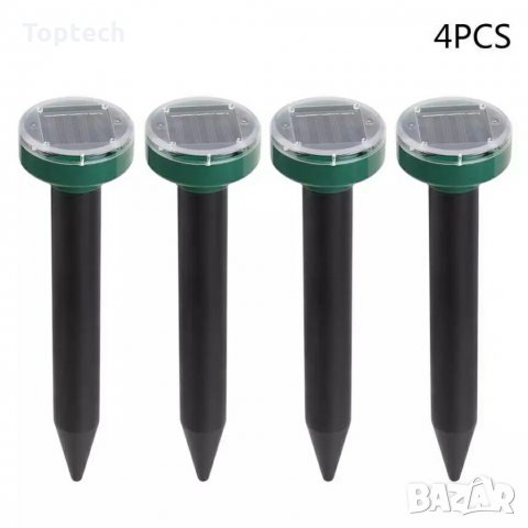 4 броя соларен уред против къртици, гризачи, змии и мишки, снимка 1