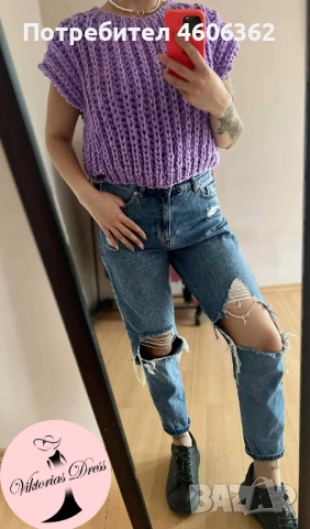 ръчно изплетен пуловер , снимка 2 - Жилетки - 51864022