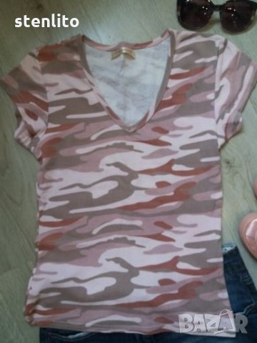Дамска блуза розов камуфлаж, снимка 3 - Тениски - 26435736
