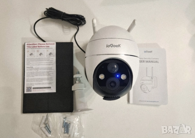 ieGeek 2K/3MP Quad HD PTZ камера с батерия със соларен панел, снимка 3 - Друга електроника - 51860157