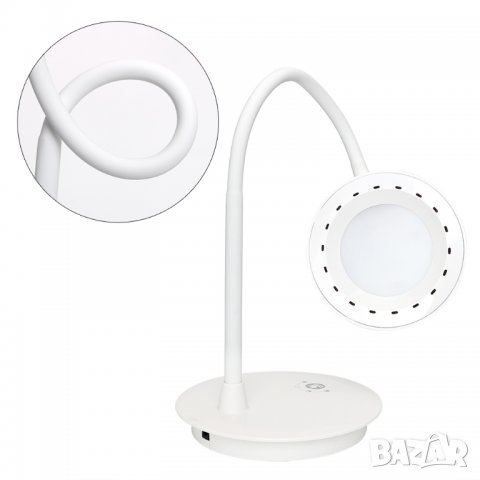 Гъвкава (Кръг) LED лампа за бюро с USB зареждане и тъч контрол, снимка 4 - Лед осветление - 33197788
