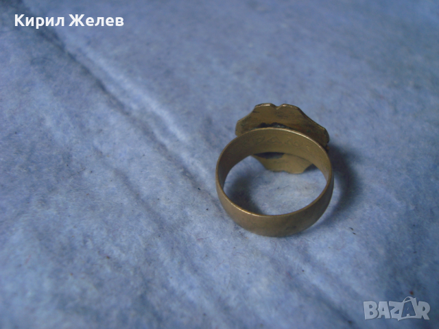 СТАРИНЕН БРОНЗОВ ПРЪСТЕН ЦВЕТЕ РЪЧНИ ОРНАМЕНТИс ЮВЕЛИРНО ФАСЕТИРАН ГРАНАТ МАЙСТОРСКА ИЗРАБОТКА 15117, снимка 15 - Антикварни и старинни предмети - 36422426