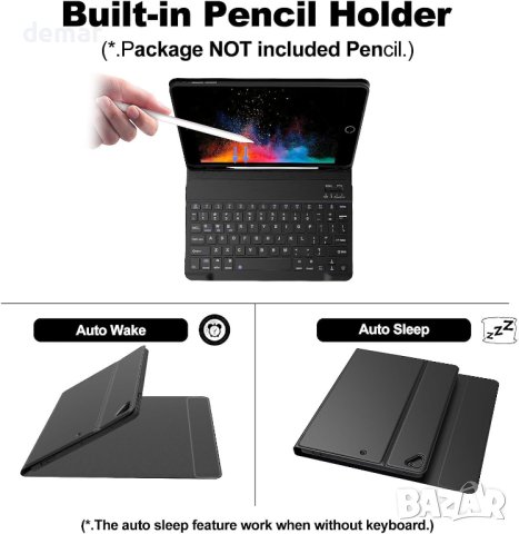 FOGARI Калъф за клавиатура за iPad 10.2, 10.5 инча, черно, снимка 5 - Калъфи, кейсове - 43750622