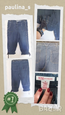 Пет различни броя / Винтидж дамски дънкови бермуди тип потури / шалвари , снимка 5 - Къси панталони и бермуди - 51510245