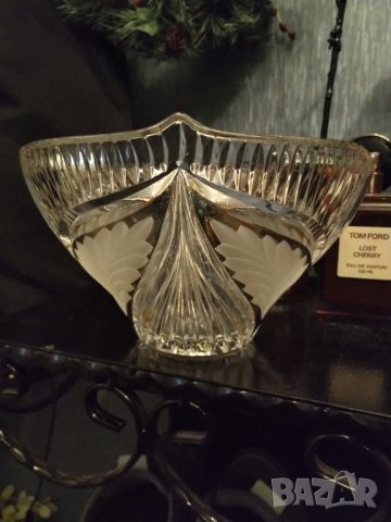 Кристална фруктиера с позлата , снимка 4 - Декорация за дома - 43121299