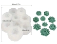 3D 9 различни Сукулент сукулента сукуленти кактус растения силиконов молд форма фондан смола гипс, снимка 4