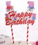 Пепа Пиг и Джордж peppa pig топер сламки рожден ден happy birthday украса за торта топери, снимка 1 - Други - 26985156