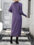 Модна дамска плетена рокля с копчета с темперамент, 3цвята - 023, снимка 10