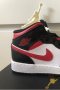 Маратонки оригинални NIKE AIR JORDAN 1 MID BRED TOE WHITE, снимка 3