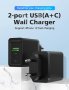 Vention бързо зарядно Fast Charger Wall - QC4.0, PD Type-C + QC3.0 USB A, 20W Black - FBBB0, снимка 2