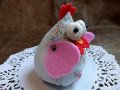 Нежна сладка текстилна кокошка Ръчна Изработка  Пиле Малък Великденски Подарък Декорация , снимка 5