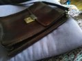 Тъмнокафява чанта естествена кожа за през рамо като командирска 250х195х60мм, снимка 5