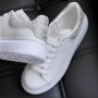 Дамски бели маратонки Alexander McQueen с камъчета, снимка 1