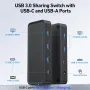 uni USB 3.0 превключвател, 4 порта USB превключвател към 2 компютъра, с дистанционно управление, снимка 6