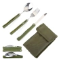 6282 Туристически сгъваеми прибори в калъф – комплект за къмпинг с лъжица, вилица и нож, снимка 1