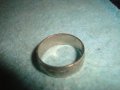 СТАРА СРЕБРИСТА ХАЛКА СТОМАНА РЪЧНО ГРАВИРАНА РЕТРО ОРНАМЕНТИРАН ПРЪСТЕН 25879, снимка 6