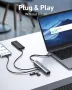 Нов 10Gbps USB C разклонител 5 в 1 USB C хъб с 100W захранване, снимка 6