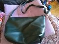 Женска кожена чанта нова маслено зелена 31х21х10см
