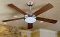 Вентилатор за таван 60W с лампа 15W  5перки  132cm, снимка 1 - Лампи за таван - 27945862