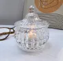 Стъклена захарница с капак, снимка 7