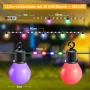 IRISECO 12,5м цветни външни крушки, Водоустойчиви Festoon светлини, 100LED+20 крушки, 12 режима USB, снимка 6