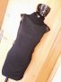 Черна къса рокля с яка вълнено поло С/М , снимка 1 - Рокли - 32974742