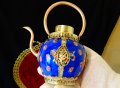 Тибетски чайник порцелан,мед и месинг. , снимка 12