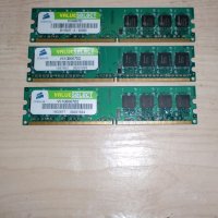 143.Ram DDR2 667MHz PC2-5300,1Gb,CORSAIR.Кит 3 Броя, снимка 1 - RAM памет - 32674050