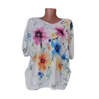 #Дамска #Памучна #блуза, снимка 1 - Тениски - 44872505