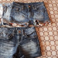 Къси дънкови панталони за момиче , снимка 1 - Детски къси панталони - 32330814