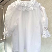Ексклузивна риза(блуза),лен,кроше., снимка 1 - Ризи - 33201829