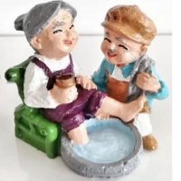 3D Баба и дядо се мият силиконов молд форма калъп гипс шоколад свещ фондан декор, снимка 1 - Форми - 38601329