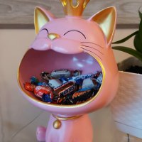 Декоративна котка, подходяща за съхранение на бонбони, ключове и др., снимка 2 - Декорация за дома - 43343596