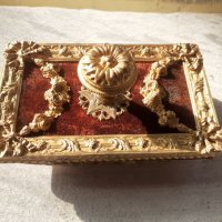 Стар френски антикварен тампон попивателта позлатен бронз , снимка 2 - Антикварни и старинни предмети - 38515229