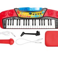 Електронен синтезатор със седалка и микрофон 57x19x58см, снимка 3 - Музикални играчки - 43381007