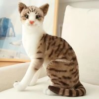 Плюшена котка Реалистична, снимка 1 - Плюшени играчки - 42938714