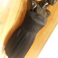 Черна къса рокля сатен М, снимка 2 - Рокли - 32990854