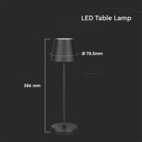 Настолна LED Лампа 3W Димиране Черна Презареждане, снимка 7 - Настолни лампи - 40839923