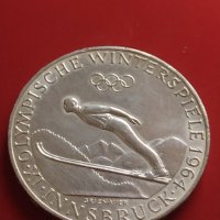 Сребърна монета 50 шилинга 1964г. Австрия 0.900 Инсбрук IX Зимни олимпийски игри 41420, снимка 12 - Нумизматика и бонистика - 43568167