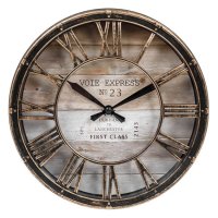 Стенен часовник с декоративни латински цифри от бронз Ø20см, снимка 1 - Декорация за дома - 44067453