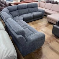 Сив ъглов диван от плат, снимка 4 - Дивани и мека мебел - 39970748