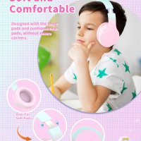 Bluetooth 5.1 безжични детски слушалки сгъваеми,розови и лилави, снимка 7 - Безжични слушалки - 43759784