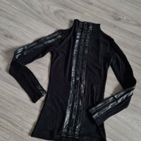 Черна дамска блуза MISS MOI с дантела, снимка 1 - Блузи с дълъг ръкав и пуловери - 38813017